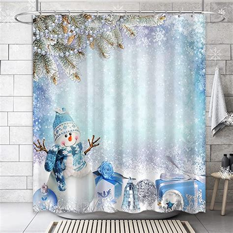 blue christmas shower curtain|transparent blue shower curtain.